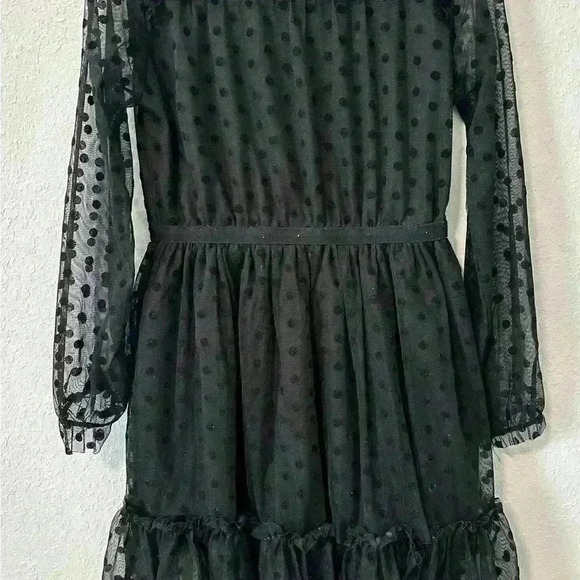 BCBG GIRLS Girls' Flocked Mesh black Dress size 6 - Picture 4 of 6